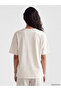 Xside Beige 100% Cotton Oversize Women's T-Shirt - 4