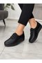 Women's Orthopedic Rubber Sole Comfortable Black Daily Mother's Flat Shoes - 3