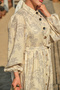 Women's Floral and Leaf Pattern Buttoned Waist Tie Linen Dress Yellow - 5