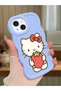 iPhone 13 Compatible Case Camera Protector Blue Silicone Couple Phone Case Kitty Pattern