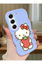 Tecno Camon 40 Compatible Case Camera Protector Blue Silicone Couple Phone Case Kitty Pattern