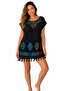 Ethnic Patterned Tassel Detailed Short Pareo Beach Dress – Standard Size