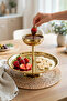 Esila Gold Steel Layered Cake Cookie Dessert Serving & Presentation Stand Diameter: 23 cm Height: 5 cm