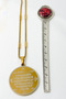 3.5 cm Plate Gold Color Double Sided Celcelutiye Vefki Embroidered 60 cm Bar Thick Doc Chain 316L Stainless Steel Necklace - 3