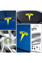 Set of 8 Custom Cut Logo Stickers for Tesla Model Y Steering Wheel Front Rear Rims and Sensors - 5