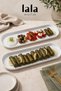Long Presentation Plate 46X17 cm Melamine Set of 2 - Pita Meat Bread Chicken Appetizer Serving Plate - 4