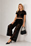 Rose Black Lace Pants Set - 2