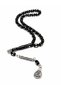 Ankle Length Vermeil Capsule Cut Powder Amber Prayer Beads Silver Color with Tassels