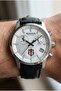 Taraftar Men's Wristwatch |   42mm Stainless Steel Case, Black Leather Band - 3