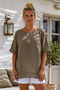 Mink Pool Collar Low Sleeve Skirt and Mesh Flower Appliqué on the Sleeve End Casual Woven Blouse 68 68 - 4