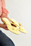 Duru Women's Comfortable Sole New Season Faux Leather Short Heeled Flip Flops - 3