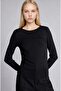تي شيرت أسود بأكمام طويلة وياقة دائرية من Slim Fit Basic Modal I0335AX26AU - 3
