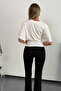 Women's Crew Neck Bat Sleeve Blouse White - 26Y 2688 - 5