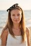 Black and White Polka Dot Patterned Fabric Crown - 2