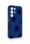 Realme C85 5g Compatible Navy Blue Star Patterned Silicone Case - 3