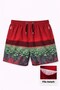 Men's Swim Shorts with Zipper Pockets and Mesh Lining, Quick Dry Premium - Red - 3