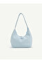 Blue Shk331 Soft Textured, Zippered, Women's Hand, Arm and Shoulder Bag