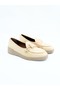 Women's Genuine Leather Ballerinas Beige