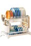 Dish Drying Rack With Drainer, 2 Tier Rustproof Stand for Kitchen Countertop,Cutting Board Holder, - 3