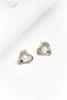 Heart Design Silver Color Earrings