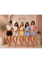 Women's Patterned Pajama Shorts Summer Cotton Home Shorts Comfortable Fit Decorative Ribbon Detail Cute Printed Casual Home Wear Sleep Shorts Young Women's Comfortable Anti-Sweat Shorts (Single Bottom) - 2