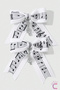 2-Pack Presto Piano Left Hand Key Figured Music Festival White Bow Ribbon Clip Hair Clip - 2