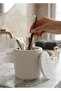 Luxurious Textured Covered Bathroom Organizer, Toothbrush and Toothpaste Stand, and Multi-Purpose Makeup Cotton Swab Holder (10X10Cm) - 6