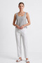 Alya Gray Perforated Genuine Leather Sleeveless Blouse - 2