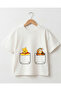 Cute Teddy Bear and Tiger Printed Children's Oversize T-Shirt – Unisex - 2
