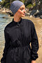 Women's Gray Plain Hijab Bonnet Arm-26Y001033