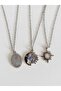 Gift Rose&Moon Sun&Polar Star 3-Piece Steel Necklace