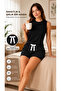 Women's Sleeveless Viscose Fabric Pajama Set with Bermuda Shorts - 4