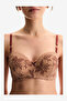 Women Lotus Lace Beige Strapless Wired Bra - 3