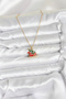 316L Steel Chain Gold Color Christmas Themed Women's Necklace with Sleigh and Pine Tree Figures - 2