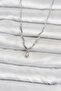 Brass Silver Color Drop Model Women's Necklace