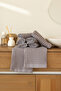 Waffle Hand and Face Towel Set of 4 50X70 cm 100% Cotton Quick Drying Gray - 3
