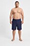 Battal Size Men's Navy Blue Shorts Thin Cotton Chisle Fabric up to 12XL - 4