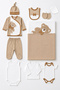 Baby Boy 10-Piece Hospital Discharge Set 0-3 Months Newborn Bodysuit Set with Teddy Bear Boxed