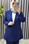Women's Clothing Plus Size Stone Detailed Pants and Jacket Set - 2