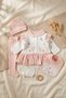 Mia Flora 5-Piece Baby Hospital Release Set - Powder Pink Floral Embroidered Ribbed Cotton Baby Set - 2