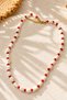 Natural Sea Shell Red Bead Detailed Women's Necklace - 3