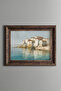 White Houses by the Sea - Vintage Patterned Painting - Thick Model