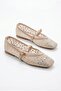 027-147 Tulle Stone Embroidered Comfortable Flexible Buckle Strap Closed Toe Women's Ballerinas - 5