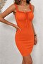 Women's Strappy Lace-Up Short Wrap Dress - 4