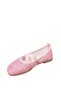 Vespera Pink Glittery Mesh Detailed Elastic Band Girls' Ballerinas (Attention: Narrow Fit) - 2