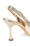 Women's Gold Mirror Medium Heeled Pointed Toe Open Back Stylish Evening Dress Stiletto - 5