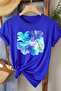Pastel Flower Design Printed Women's Cotton T-Shirt