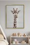 Minimalist Giraffe Kids Wall Art | Portrait Framed Canvas Print | Luxury Modern Decor for Kids Room