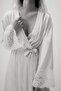 Lace-trimmed satin dressing gown - 2