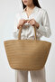 Women's Camel Straw Large Size Beach Bag |   Sim Detailed Beach and Daily Model - 3